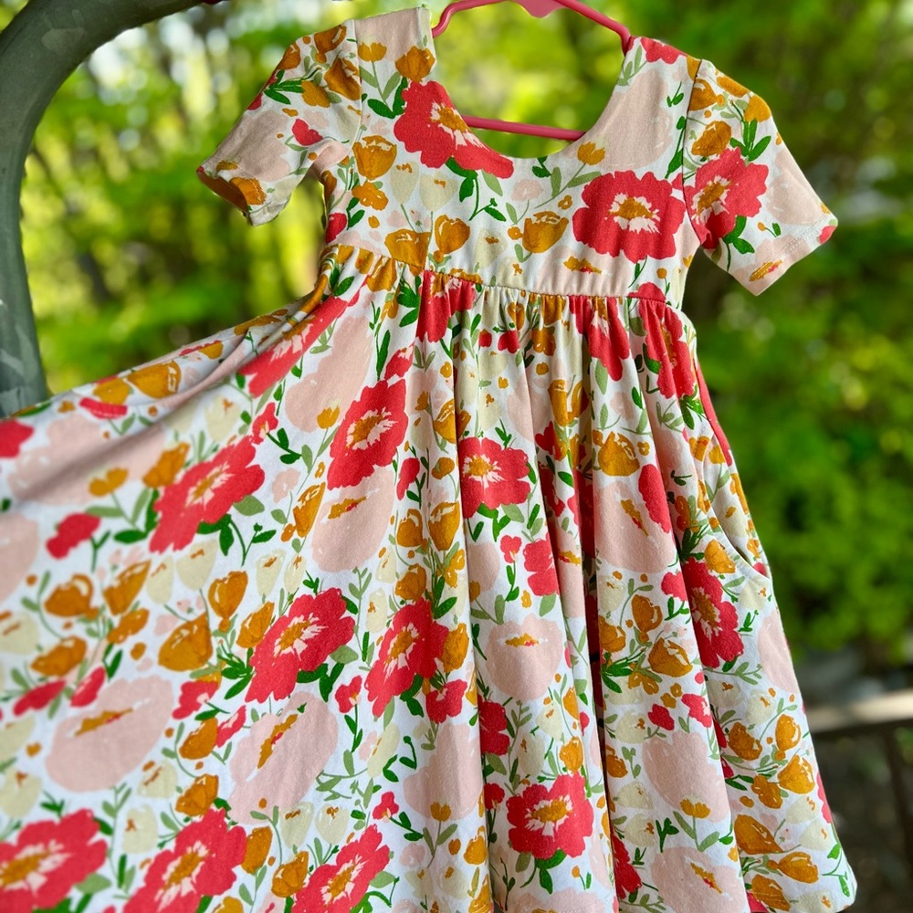 Remie Girl Floral Twirl Dress - Mattie Dress - 3T - with pockets!! - Picture 2 of 6